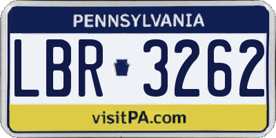 PA license plate LBR3262