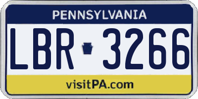 PA license plate LBR3266