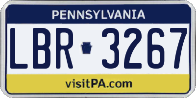 PA license plate LBR3267