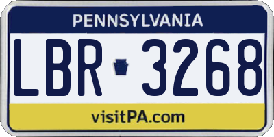 PA license plate LBR3268