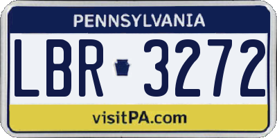 PA license plate LBR3272