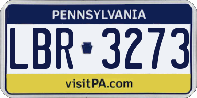 PA license plate LBR3273