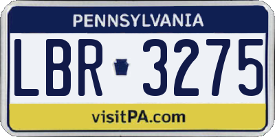 PA license plate LBR3275