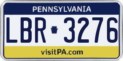 PA license plate LBR3276