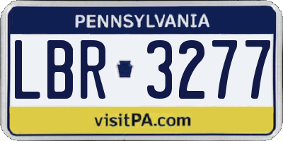 PA license plate LBR3277