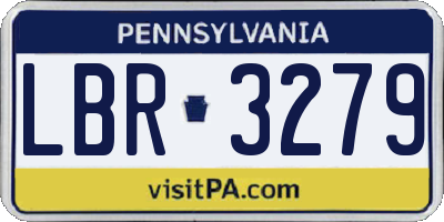 PA license plate LBR3279