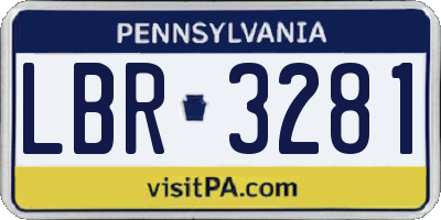 PA license plate LBR3281