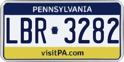 PA license plate LBR3282