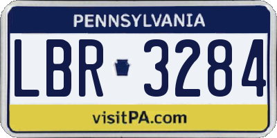 PA license plate LBR3284