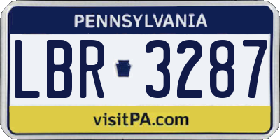 PA license plate LBR3287