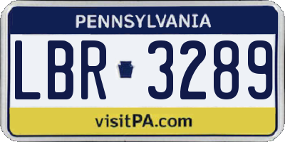 PA license plate LBR3289