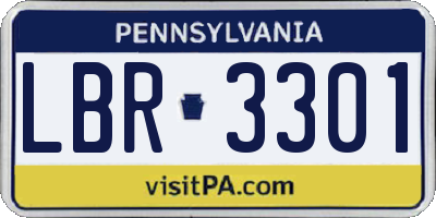 PA license plate LBR3301