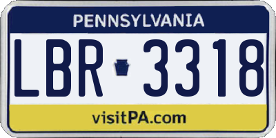 PA license plate LBR3318