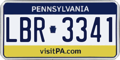 PA license plate LBR3341