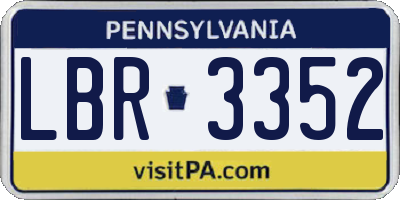 PA license plate LBR3352