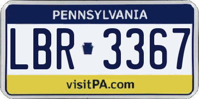 PA license plate LBR3367