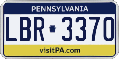 PA license plate LBR3370