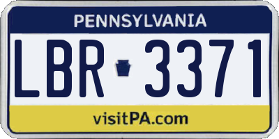 PA license plate LBR3371
