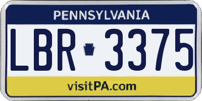 PA license plate LBR3375