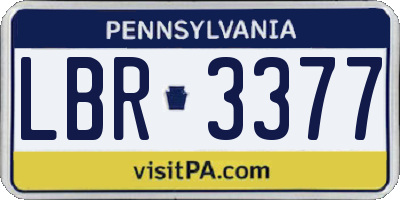 PA license plate LBR3377
