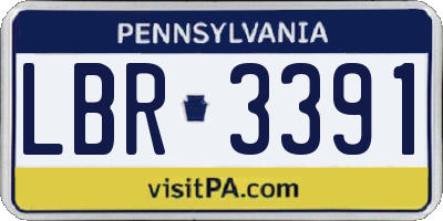 PA license plate LBR3391
