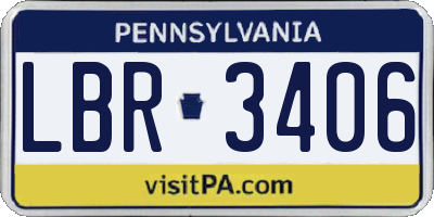 PA license plate LBR3406