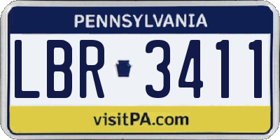 PA license plate LBR3411