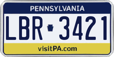 PA license plate LBR3421