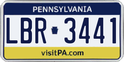 PA license plate LBR3441