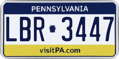 PA license plate LBR3447