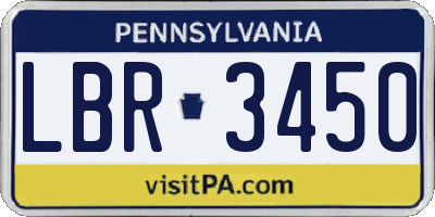 PA license plate LBR3450