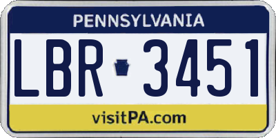 PA license plate LBR3451
