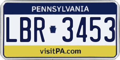 PA license plate LBR3453