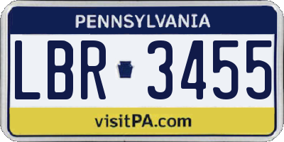 PA license plate LBR3455