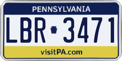PA license plate LBR3471
