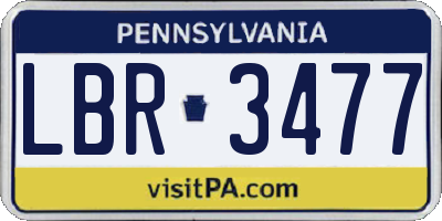 PA license plate LBR3477