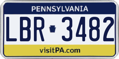 PA license plate LBR3482