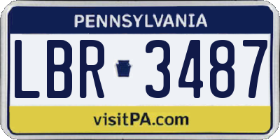PA license plate LBR3487