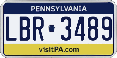PA license plate LBR3489