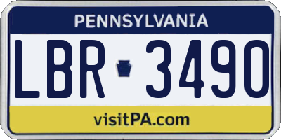 PA license plate LBR3490