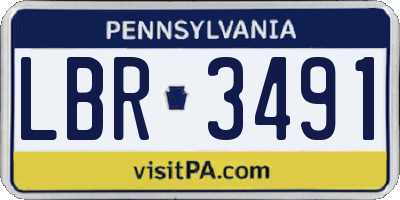 PA license plate LBR3491