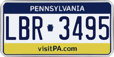 PA license plate LBR3495