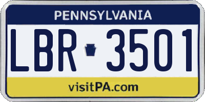 PA license plate LBR3501