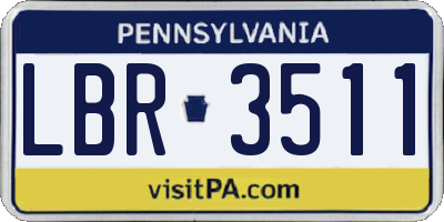 PA license plate LBR3511