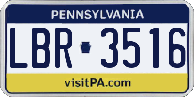 PA license plate LBR3516