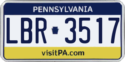 PA license plate LBR3517