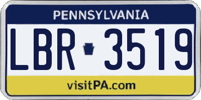 PA license plate LBR3519