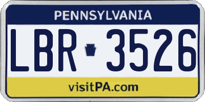PA license plate LBR3526