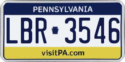 PA license plate LBR3546