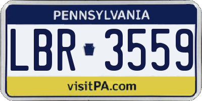 PA license plate LBR3559